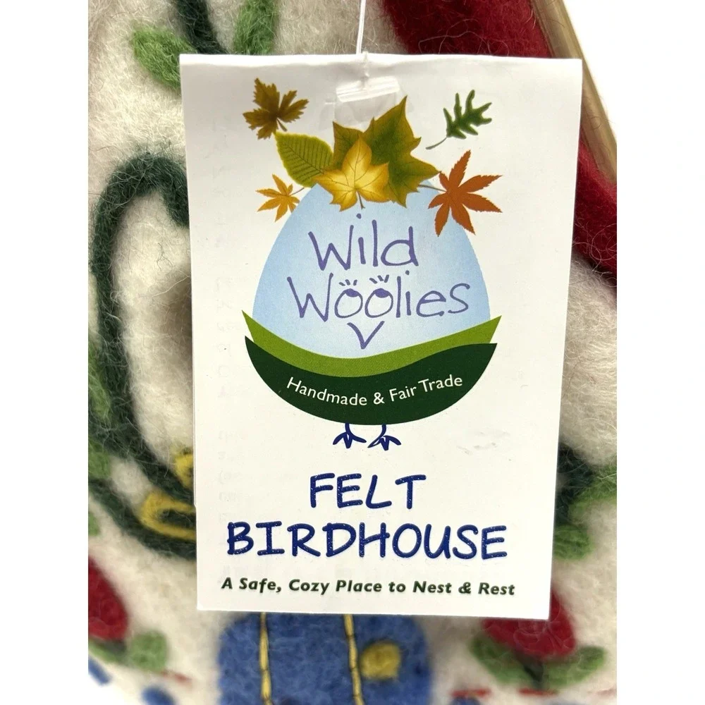 Wild Woolies Felt Birdhouse Heidi Chalet Fair Trade Handmade Wool Nepal New